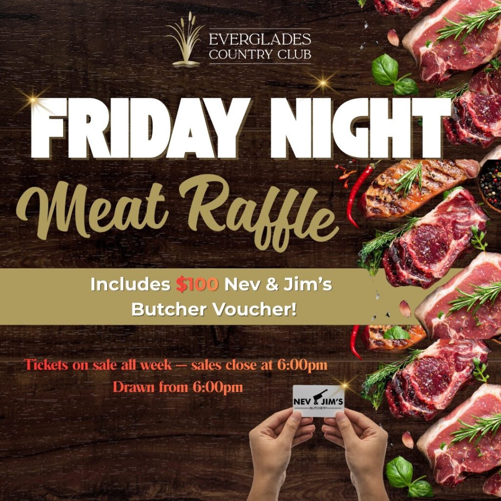 Every Friday Raffle Sign Weekly Events - Everglades
